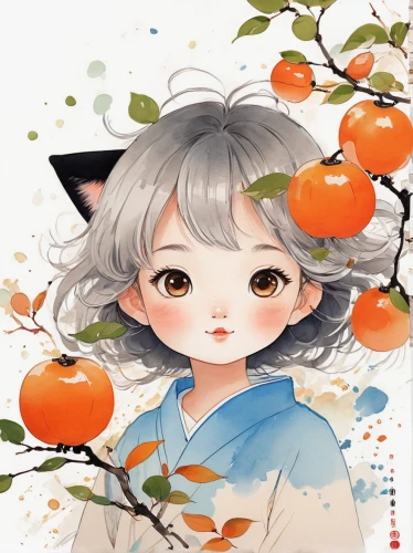 apricots,persimmons,kumquat,persimmon,kumquats,orange tree,persimmon tree,cherry tree,peach tree,apricot,autumn icon,maple,orange blossom,tangerines,mandarin orange,tangerine tree,autumn fruits,autumn fruit,oranges,tangerine fruits,Illustration,Japanese style,Japanese Style 01