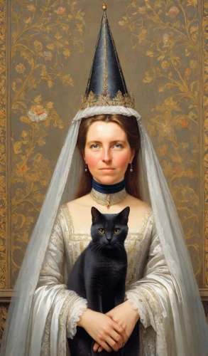 gothic portrait,cat portrait,romantic portrait,stepmother,napoleon cat,victorian lady,domestic cat,cat european,portrait of a girl,cat image,portrait of a woman,vintage art,girl in a historic way,cat,woman holding pie,mona lisa,the cat,the hat of the woman,the mona lisa,portrait of christi,Digital Art,Classicism