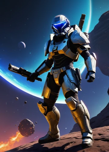 cg artwork,r2-d2,boba fett,tau,kosmus,droid,sci fi,erbore,storm troops,asterales,gundam,spartan,nova,r2d2,droids,patrols,halo,force,dark blue and gold,dusk background,Conceptual Art,Sci-Fi,Sci-Fi 21