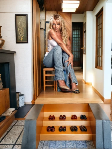 the living room of a photographer,girl on the stairs,coffee table,loft,sofa tables,levitation,levitating,chest of drawers,drawers,half-timbered,doll house,danish furniture,carpenter jeans,scandinavian style,cabinetry,step stool,airbnb icon,kitchen table,dolls houses,model house