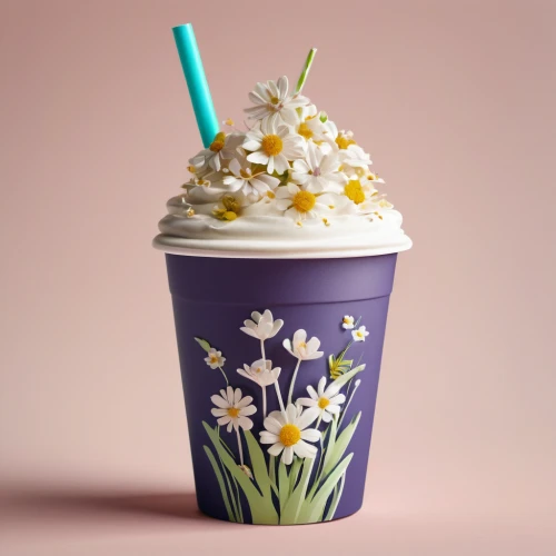 dandelion coffee,sweet whipped cream,milkshake,paper cup,cones milk star,crème de menthe,april cup,blue bell,edible flowers,mint blossom,cones-milk star,flower tea,product photography,soft ice cream cups,floral with cappuccino,spring unicorn,whipped cream,crown daisy,floral mockup,whipped cream topping,Illustration,Paper based,Paper Based 02