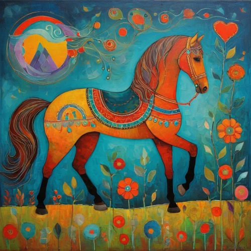 colorful horse,painted horse,carousel horse,equine,equestrian,carnival horse,arabian horse,horses,horse,two-horses,horse-heal,arabian horses,a horse,equines,hay horse,horseback,vintage horse,boho art,dream horse,brown horse,Illustration,Abstract Fantasy,Abstract Fantasy 07