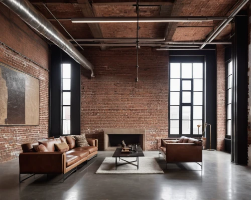 loft,corten steel,red brick,danish furniture,red brick wall,contemporary decor,apartment lounge,red bricks,the living room of a photographer,brownstone,modern decor,brick house,chaise lounge,interior design,brickwork,hardwood floors,living room,furniture,leather texture,interiors,Photography,General,Realistic