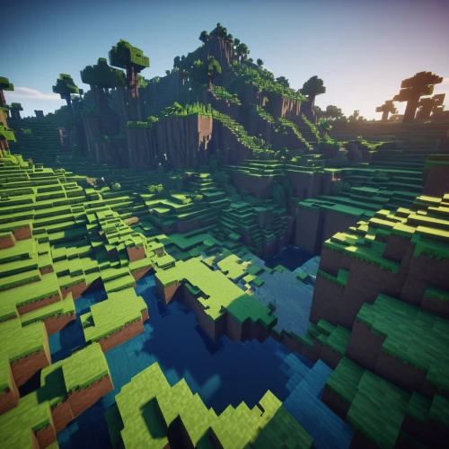 ravine,terraforming,swampy landscape,tileable,tileable patchwork,biome,mountainous landforms,deforestation,floating islands,minecraft,mountain world,green forest,green valley,elven forest,amplified,ricefield,karst landscape,mountain plateau,block of grass,forests,Photography,Documentary Photography,Documentary Photography 15