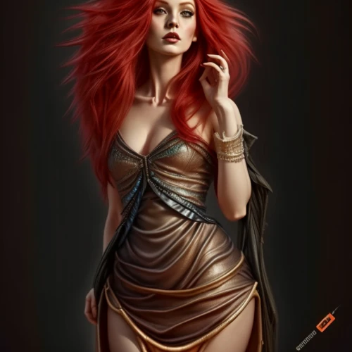 sorceress,transistor,fantasy portrait,fantasy woman,callisto,red-haired,fantasy art,female warrior,the enchantress,celtic queen,priestess,aphrodite,darth talon,warrior woman,red head,medusa,artemisia,rusalka,merida,cybele
