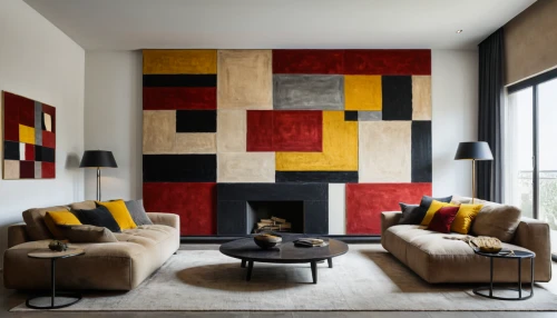 modern decor,contemporary decor,mid century modern,interior modern design,buffalo plaid trees,interior design,mondrian,search interior solutions,fire place,modern living room,interior decor,interior decoration,wall decoration,contemporary,geometric style,decorative art,apartment lounge,sitting room,cork wall,wall decor,Photography,General,Natural