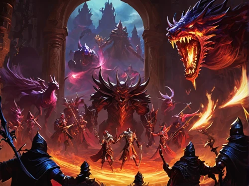 massively multiplayer online role-playing game,devilwood,game illustration,hall of the fallen,dungeons,northrend,heroic fantasy,druid grove,devil wall,end-of-admoria,fantasy art,devil's golf course,the wolf pit,background image,dungeon,guards of the canyon,fantasy picture,tabletop game,cg artwork,dragon slayers,Illustration,Realistic Fantasy,Realistic Fantasy 37