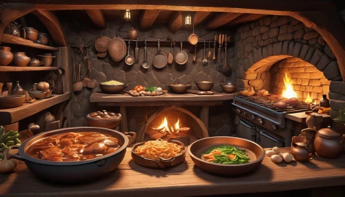dwarf cookin,cookery,food and cooking,victorian kitchen,hearth,cooking pot,the kitchen,cholent,hobbiton,tjena-kitchen,kitchen,cauldron,stone oven,cooking ingredients,kitchen interior,irish stew,collected game assets,kitchen shop,warm and cozy,big kitchen,Unique,Paper Cuts,Paper Cuts 03