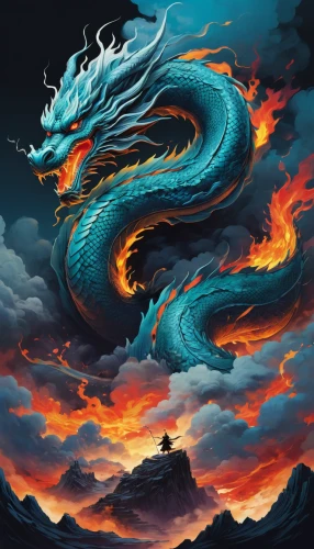 chinese dragon,painted dragon,dragon li,dragon fire,fire breathing dragon,dragon of earth,dragon,wyrm,dragon design,dragon boat,golden dragon,chinese water dragon,dragons,chinese clouds,black dragon,flame spirit,fire and water,god of the sea,qinghai,fantasy art,Illustration,Paper based,Paper Based 01