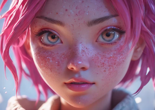 freckles,clementine,pink glitter,pink vector,cinnamon girl,pink beauty,nora,freckle,pink dawn,pupils,natural cosmetic,3d rendered,fae,pink salt,cg artwork,pink diamond,b3d,digital painting,red skin,game art