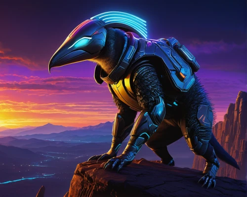 dusk background,anteater,echidna,raptor,armadillo,raptor perch,ark,falco peregrinus,blue-winged wasteland insect,landmannahellir,scarab,nova,alien warrior,cynorhodon,sentinel,dinosaruio,bot icon,saurian,futuristic landscape,giant anteater,Illustration,American Style,American Style 07