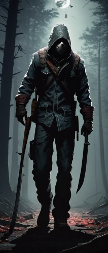 scythe,woodsman,game illustration,the wanderer,steel helmet,sci fiction illustration,gamekeeper,game art,ranger,paratrooper,halloween background,scarecrow,farmer in the woods,lost in war,samurai,primitive man,forest man,forest workers,hooded man,outbreak,Art,Classical Oil Painting,Classical Oil Painting 12