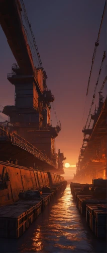 docks,ship yard,cargo port,very large floating structure,shipyard,imperial shores,docked,aircraft carrier,industrial landscape,container terminal,factory ship,oil platform,dock,harbor,ship traffic jams,port cranes,seaport,osaka port,harbor cranes,port,Conceptual Art,Daily,Daily 27