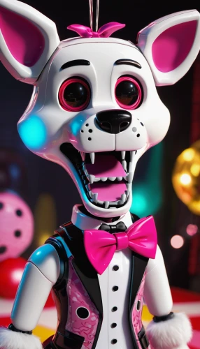 3d render,3d rendered,toy,day of the dead frame,bonbon,coco,3d figure,3d model,furta,cinema 4d,wind-up toy,plastic toy,candy boy,magenta,toy dog,color rat,voo doo doll,masquerade,dot,spots eyes,Photography,Fashion Photography,Fashion Photography 11