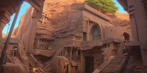 petra,gaudí,riad,karnak,zion,mandelbulb,ancient city,ancient buildings,kings landing,st catherine's monastery,hanging houses,valerian,ruin,medieval architecture,3d fantasy,medina,street canyon,tombs,mud village,3d albhabet,Photography,General,Realistic