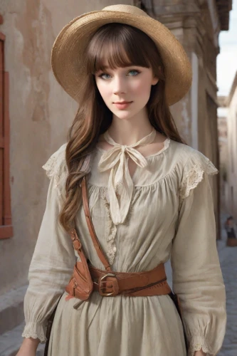 girl in a historic way,country dress,female doll,caravansary,countrygirl,vintage girl,brown hat,vintage doll,cinnamon girl,girl wearing hat,women clothes,western film,pilgrim,vintage dress,vintage woman,wild west,folk costume,american frontier,downton abbey,vintage fashion,Photography,Realistic