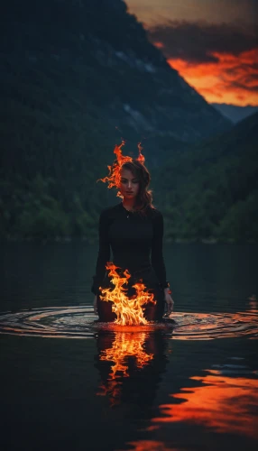 fire and water,lake of fire,fire dancer,burning hair,afire,fire angel,flame of fire,fire dance,fire siren,fire artist,open flames,burning,fire in the mountains,the night of kupala,burning torch,no water on fire,fire-eater,campfire,wildfire,dancing flames,Photography,Documentary Photography,Documentary Photography 14