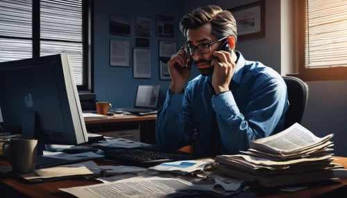 man with a computer,night administrator,expenses management,white-collar worker,blur office background,office worker,administrator,financial advisor,man talking on the phone,nine-to-five job,accountant,establishing a business,the local administration of mastery,modern office,video-telephony,freelancer,computer business,stock broker,vector illustration,sci fiction illustration,Art,Classical Oil Painting,Classical Oil Painting 34