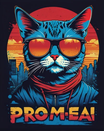 cat on a blue background,tom cat,prophet,cool remeras,prowl,tomcat,proclaim,premium shirt,cat vector,the cat and the,purr,80's design,meow,cat food,cats,promontory,pro,print on t-shirt,pre,animal feline,Illustration,Vector,Vector 02