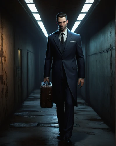 eleven,agent 13,briefcase,agent,smoking man,detective,hitchcock,suit actor,ceo,live escape game,cg artwork,spy,action-adventure game,play escape game live and win,dark suit,game art,special agent,men's suit,spy visual,governor,Illustration,Abstract Fantasy,Abstract Fantasy 09