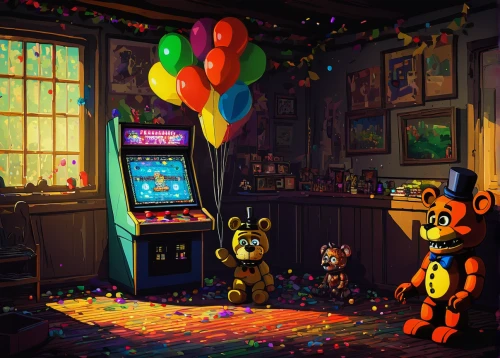playing room,kids room,happy birthday balloons,game room,balloons,colorful balloons,birthday party,the little girl's room,arcade games,children's birthday,party decorations,kids party,animal balloons,party decoration,birthday balloons,baloons,balloon,toy store,arcade,children's room,Art,Artistic Painting,Artistic Painting 37