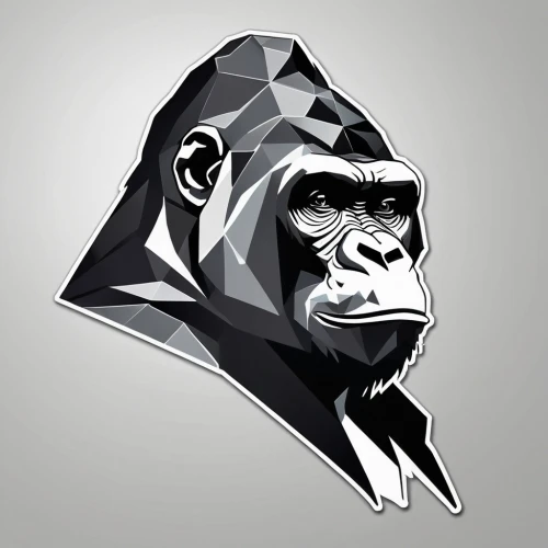 gorilla,silverback,ape,chimp,vector illustration,chimpanzee,kong,king kong,primate,vector graphic,great apes,orangutan,vector art,vector graphics,animal icons,common chimpanzee,the monkey,vector design,monkey,baboon,Unique,Design,Sticker