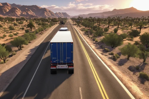 trucking,18-wheeler,long cargo truck,tractor trailer,semi-trailer,interstate,semitrailer,freight,trucker,big rig,18 wheeler,semi,crossing the highway,truck driver,freight transport,truck stop,highway,truck racing,open road,delivery trucks,Conceptual Art,Daily,Daily 20