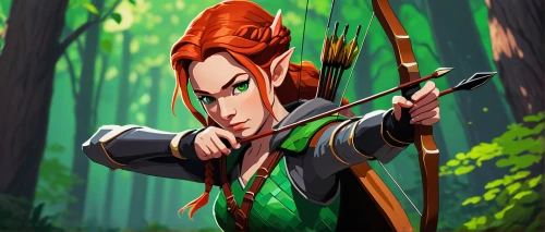 robin hood,archery,bow and arrows,3d archery,archer,field archery,bows and arrows,swordswoman,longbow,druid,merida,wood elf,hand draw arrows,huntress,game illustration,draw arrows,quarterstaff,woodsman,hunter,elven,Illustration,Vector,Vector 02