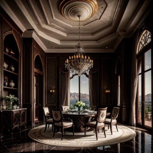 breakfast room,dining room,luxury home interior,billiard room,reading room,royal interior,athenaeum,interiors,sitting room,great room,ornate room,gleneagles hotel,wade rooms,interior decor,luxury property,dining room table,venice italy gritti palace,casa fuster hotel,luxury hotel,china cabinet