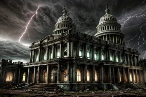 haunted cathedral,st pauls,apocalyptic,mortuary temple,hall of the fallen,destroyed city,the end of the world,end of the world,blood church,house of prayer,the storm of the invasion,post-apocalyptic landscape,post-apocalypse,nature's wrath,apocalypse,photo manipulation,the ruins of the,armageddon,district of columbia,post apocalyptic