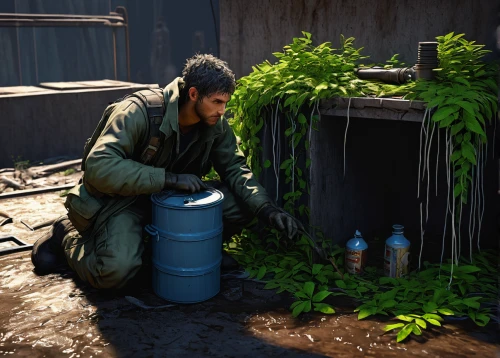 juice plant,infection plant,poison plant in 2018,chemical container,vendor,rain barrel,plant protection,water sampling point,crop plant,water supply,kefir,dog poison plant,contamination,fetching water,water well,watering,gardening,plant sap,chemical plant,water trough,Illustration,Retro,Retro 07