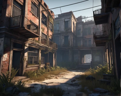 derelict,alleyway,lostplace,lost place,old linden alley,abandoned,ghost town,slums,wasteland,abandoned places,post apocalyptic,lost places,abandoned place,disused,alley,dilapidated,croft,fallout4,post-apocalyptic landscape,blind alley,Conceptual Art,Daily,Daily 35