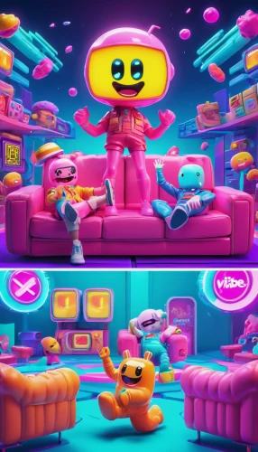 cartoon video game background,toy store,3d background,pink squares,3d teddy,magenta,3d render,children's background,toy block,3d fantasy,kids room,crayon background,toy,toys,pink family,digital compositing,3d rendered,visual effect lighting,neon ghosts,baby toys,Conceptual Art,Sci-Fi,Sci-Fi 28