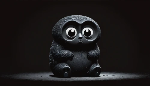 stone figure,moai,animal figure,plush figure,coal,dark art,dark portrait,black candle,charcoal nest,clay animation,pet black,beak black,game figure,black landscape,blackbirdest,tomb figure,anthropomorphized animals,kong,3d figure,figurine,Illustration,Black and White,Black and White 17