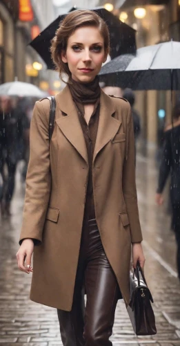 woman in menswear,woman walking,walking in the rain,menswear for women,trench coat,girl walking away,women fashion,pedestrian,sprint woman,businesswoman,a pedestrian,overcoat,woman holding a smartphone,business woman,digital compositing,black coat,female model,girl in a historic way,photoshop manipulation,raincoat,Photography,Natural