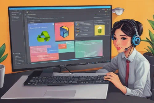 girl at the computer,illustrator,vector illustration,vector art,blur office background,photoshop school,desktop computer,working space,adobe illustrator,computer graphics,background vector,graphics software,desktop support,lures and buy new desktop,computer program,vector girl,world digital painting,computer workstation,graphic design studio,women in technology,Conceptual Art,Daily,Daily 15