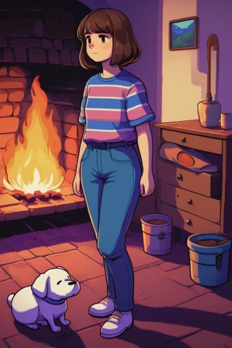 chara,fireplace,warmth,real marshmallow,fireside,cat mom,warm and cozy,warming,marshmallow,indoors,warm,heating,basement,stove,staying indoors,warmer,hearth,cold room,s'more,under the roof,Illustration,Abstract Fantasy,Abstract Fantasy 15
