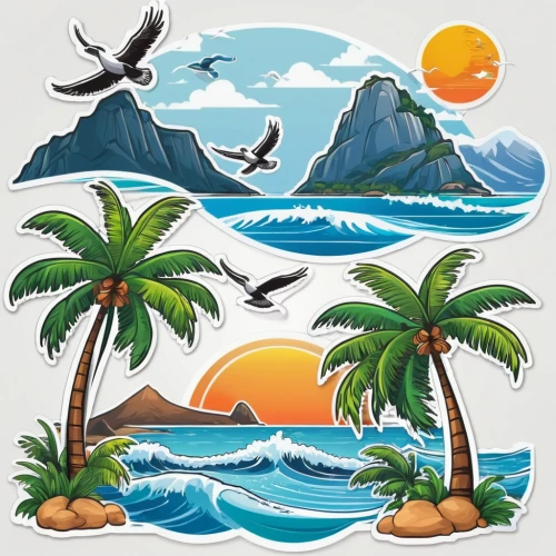 palm tree vector,background vector,summer clip art,nautical clip art,vector graphics,honolulu,vector images,houses clipart,tropical floral background,landscape background,tropical birds,scrapbook clip art,clipart sticker,islands,background pattern,coconut trees,fruits icons,paper cutting background,ocean background,summer icons,Unique,Design,Sticker