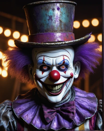 creepy clown,horror clown,scary clown,ringmaster,clown,rodeo clown,circus,circus show,joker,circus animal,hatter,it,clowns,big top,cirque,circus tent,face paint,face painting,killer smile,trickster,Illustration,Abstract Fantasy,Abstract Fantasy 03