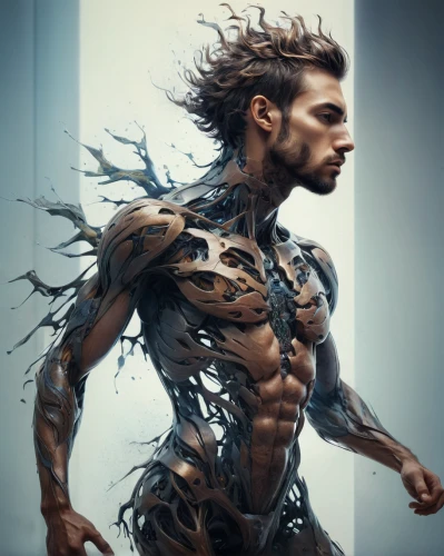 biomechanical,3d man,cyborg,aquaman,scrap sculpture,muscular system,bodypainting,human body anatomy,sculpt,exoskeleton,3d figure,shredded,humanoid,photoshop manipulation,sci fiction illustration,sea man,anatomical,cybernetics,body painting,the human body,Illustration,Paper based,Paper Based 15