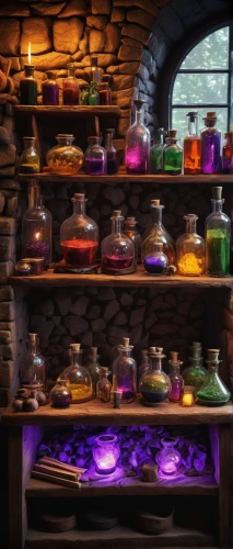 potions,apothecary,candlemaker,tealights,potion,candy cauldron,alchemy,colored spices,reagents,glass items,watercolor tea shop,soap shop,candy jars,colored stones,brandy shop,trinkets,perfume bottles,jars,miniatures,bottles of essential oils,Art,Artistic Painting,Artistic Painting 22