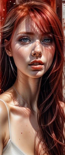 image manipulation,photoshop manipulation,redhead doll,photomanipulation,photo manipulation,red head,red-haired,woman face,fractalius,redheads,woman's face,scared woman,redheaded,red skin,artificial hair integrations,distorted,image editing,gradient mesh,digital compositing,redhair