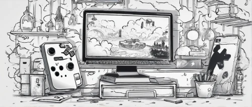 game drawing,television,tv,tv set,macintosh,background screen,camera drawing,analog television,computer art,camera illustration,game illustration,lcd tv,computer,cartoon forest,trip computer,hand-drawn illustration,imac,cartoon video game background,screen background,the computer screen,Illustration,Black and White,Black and White 34