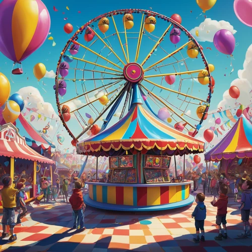 carnival tent,circus tent,circus,fairground,big top,annual fair,carnival,circus show,funfair,hot-air-balloon-valley-sky,summer fair,colorful balloons,circus stage,circus elephant,carousel,balloon and wine festival,cirque,easter festival,amusement park,circus animal,Illustration,Realistic Fantasy,Realistic Fantasy 05