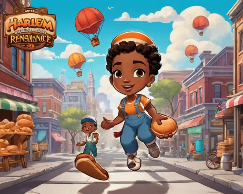 game illustration,play street,hushpuppy,shopping street,street fair,balloon trip,harlem,little girl with balloons,hot-air-balloon-valley-sky,old linden alley,cute cartoon character,marketplace,miguel of coco,malasada,android game,kids illustration,game art,animated cartoon,balloon hot air,cg artwork,Illustration,Realistic Fantasy,Realistic Fantasy 21