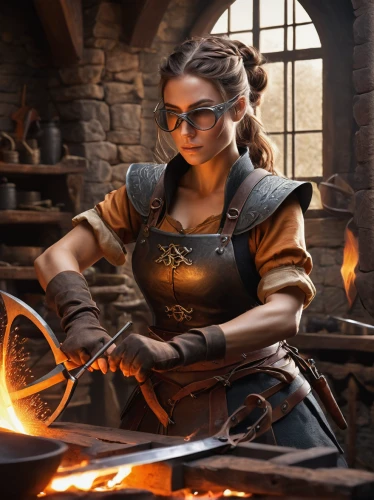 blacksmith,metalsmith,fire artist,female warrior,candlemaker,tinsmith,fire master,silversmith,wood shaper,metallurgy,forge,smelting,fantasy portrait,lead-pouring,sterntaler,iron-pour,swordswoman,woodworker,gunsmith,fantasy art,Photography,Artistic Photography,Artistic Photography 05