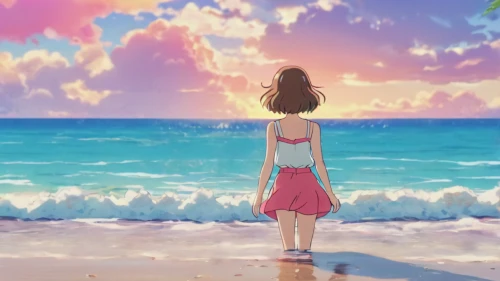 summer background,dream beach,summer day,pink beach,sakura background,red summer,summer,beach background,summer sky,sea beach-marigold,the endless sea,sea ocean,the horizon,ocean,in the summer,would a background,sun and sea,beach scenery,beautiful beach,lover's beach,Illustration,Japanese style,Japanese Style 02