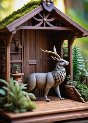 wood rabbit,fairy house,miniature house,lawn ornament,fairy door,wood doghouse,wooden sheep,peter rabbit,garden ornament,rabbits and hares,garden decor,easter decoration,diorama,whimsical animals,garden decoration,children's playhouse,hare window,japanese garden ornament,easter décor,christmas manger,Photography,Artistic Photography,Artistic Photography 13