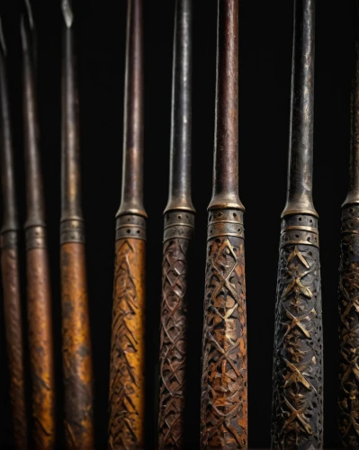 old golf clubs,rusty clubs,scottish smallpipes,organ pipes,staves,brushes,golf clubs,brooms,cue stick,english billiards,antique singing bowls,embossed rosewood,traditional korean musical instruments,double reed,uilleann pipes,candlesticks,pipes,shepherd's staff,traditional chinese musical instruments,baluster,Art,Classical Oil Painting,Classical Oil Painting 20
