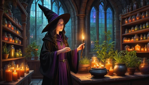 candlemaker,apothecary,potions,celebration of witches,witch's hat,witch house,witches,candle wick,the witch,sorceress,witch,witch ban,divination,witch's house,witch broom,witches' hats,witch hat,potion,black candle,gothic portrait,Illustration,Abstract Fantasy,Abstract Fantasy 12